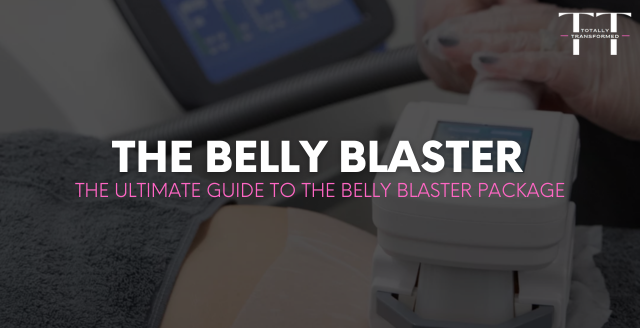 The belly blaster package blog banner containing an image of the belly blaster treatment being carries out.